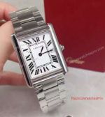 Cartier Tank Solo Replica Watch Stainless Steel White Roman Face 27mm 
